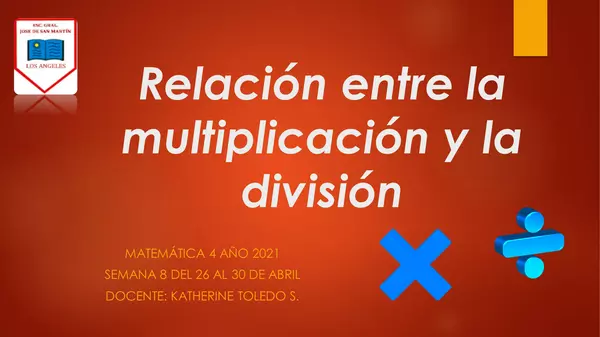 Clase de la relación entre la multiplicación y la división