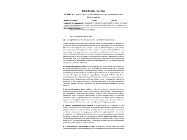 GUÍA SUJETOS HISTÓRICOS