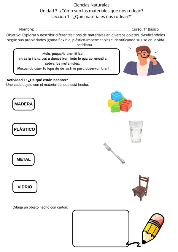 ¿Qué materiales nos rodean? 1° básico Ciencias Naturales