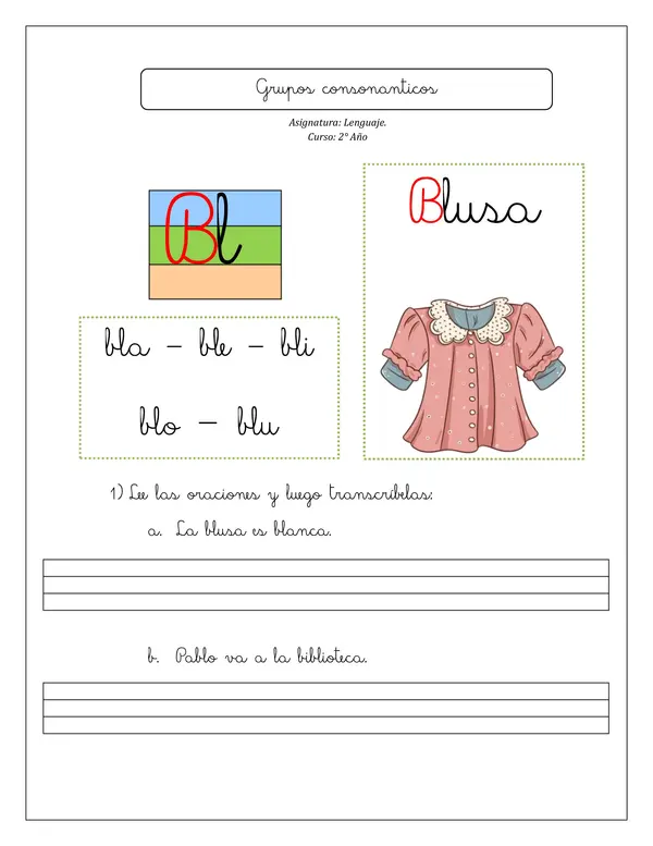 Grupos consonánticos BL-BR