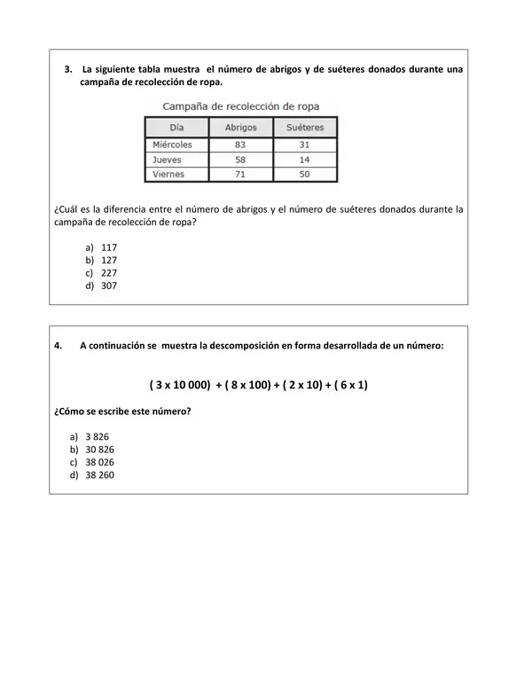Ensayos Simce 4 básico Matemática