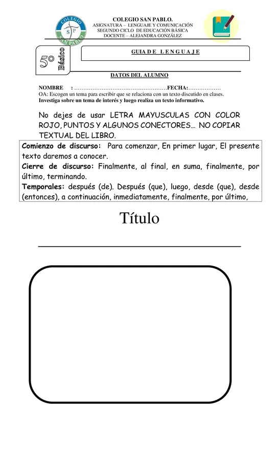 Creación de Texto Informativo