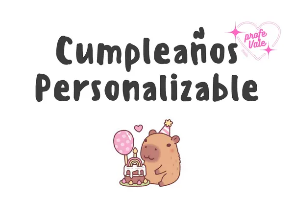 🎂 CALENDARIO DE CUMPLEAÑOS IMPRIMIBLE CAPIBARA – Personalizable