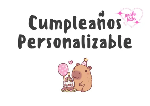 🎂 CALENDARIO DE CUMPLEAÑOS IMPRIMIBLE CAPIBARA – Personalizable