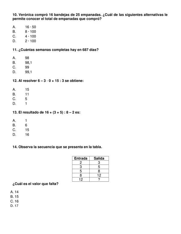 Evaluación de matemática Primer semestre 5° año.