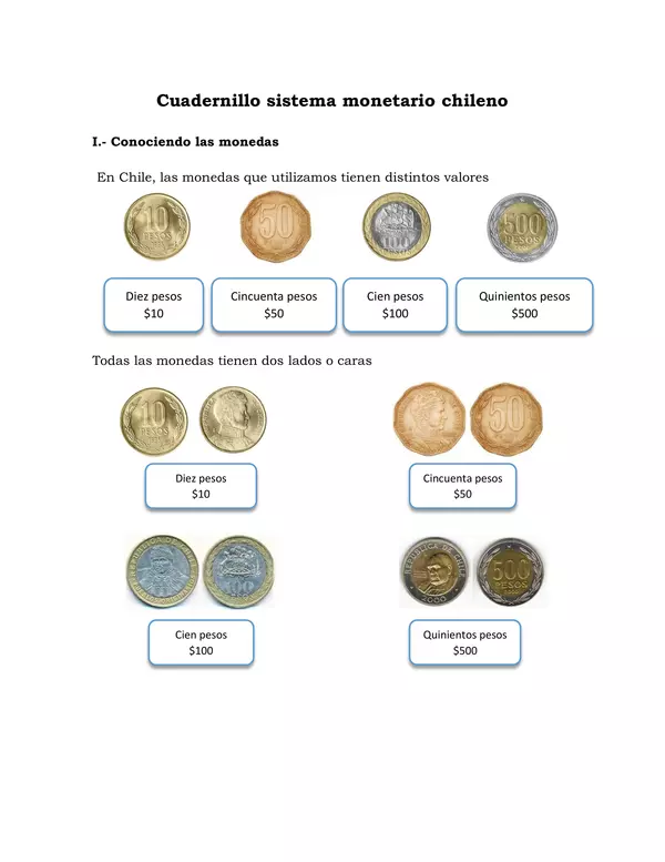 Cuadernillo sistema monetario chileno