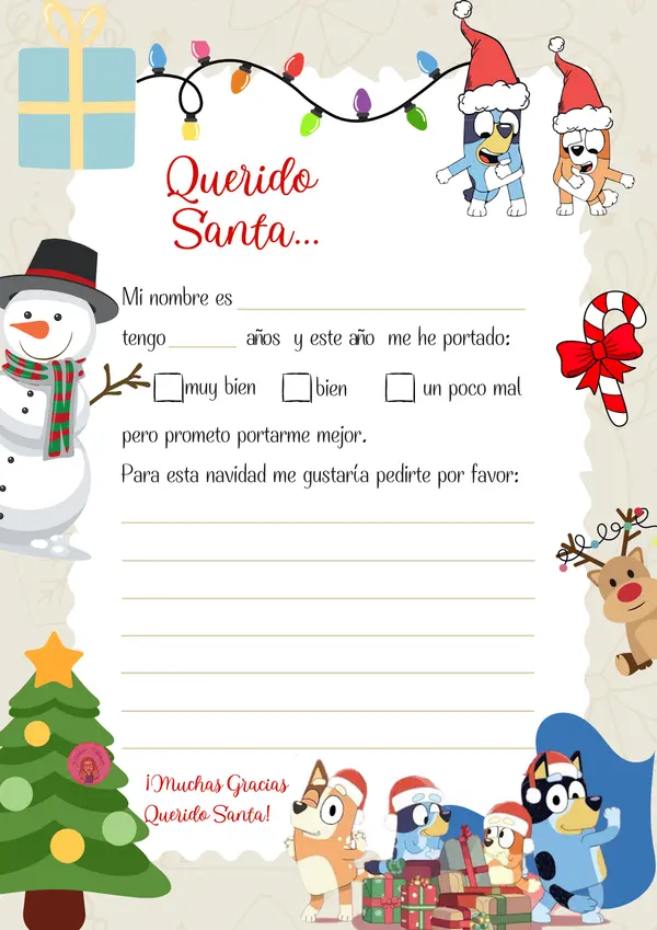 CARTA DE NAVIDAD DE BLUEY