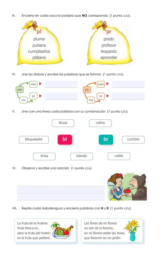 Evaluación grupos consonánticos