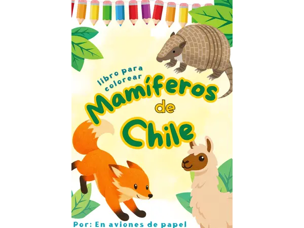Ilustraciones coloreables Mamíferos de Chile