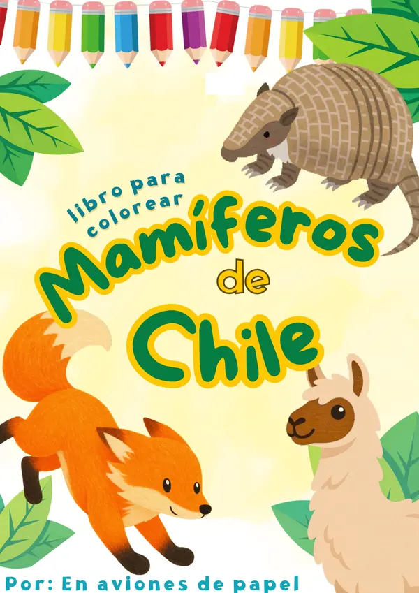 Ilustraciones coloreables Mamíferos de Chile