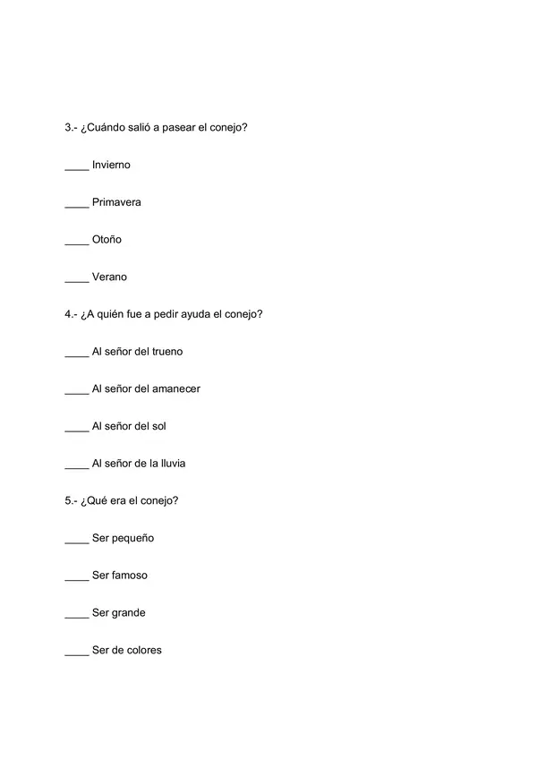 EVALUACIÓN "EL SUEÑO DEL CONEJO"