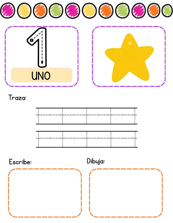 NÚMERO DEL 1 AL 2O TRAZOS