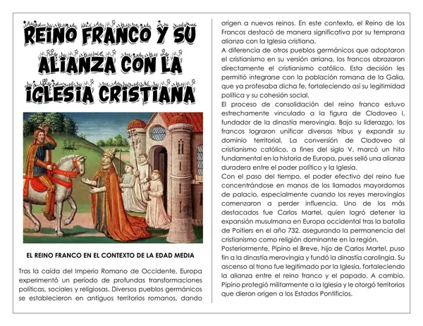 Guía de trabajo - Reino Franco y su alianza con la iglesia cristiana