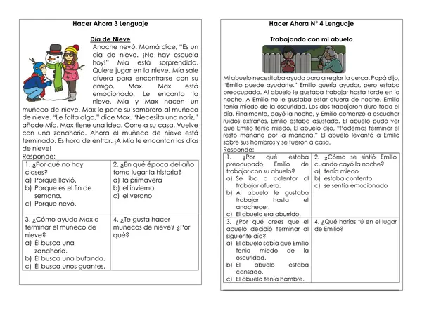 rutinas de lenguaje 3° básico 