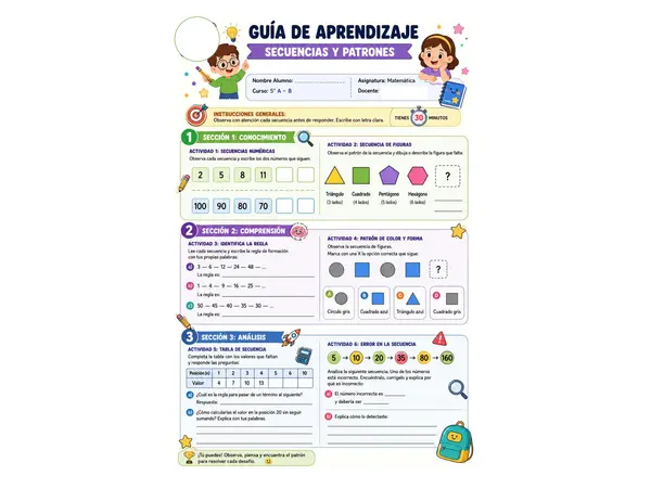 Secuencias y patrones 5° año