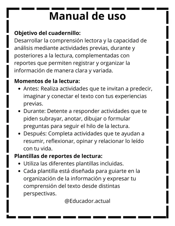 Cuadernillo: Comprensión lectora