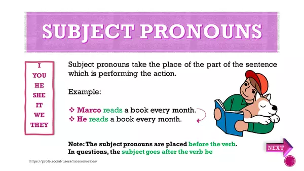 Personal Pronouns: Subject and Object Pronouns