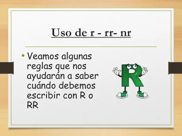 "Sonido y escritura de la letra R"