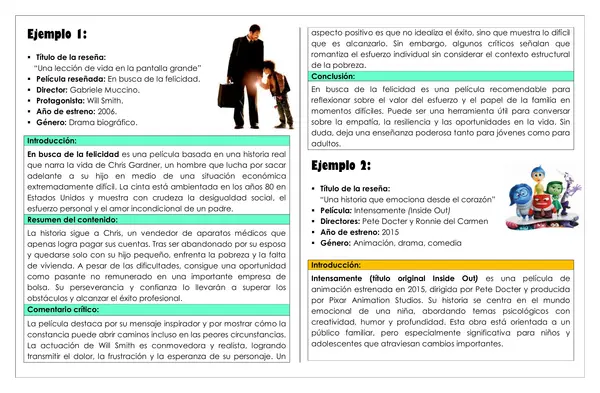 Guía de trabajo -Reseña cinematográfica