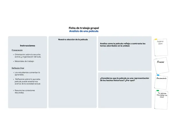 Ficha de trabajo. Análisis de películas