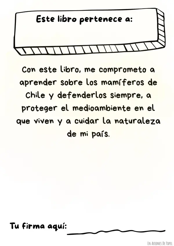 Ilustraciones coloreables Mamíferos de Chile
