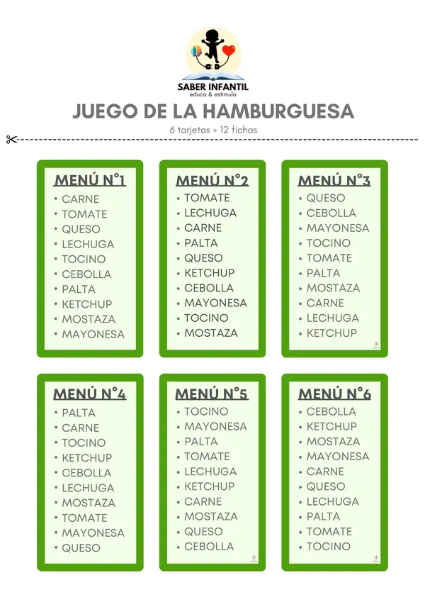 JUEGO DE LA HAMBURGUESA
