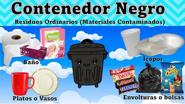 ¿Cuáles son los 3 contenedores de reciclaje?