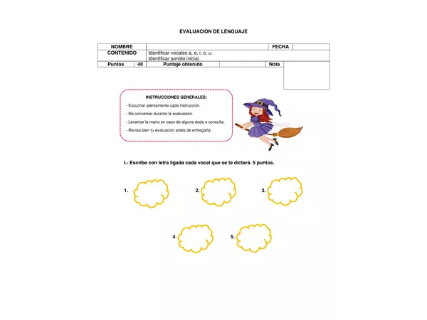 Evaluación Vocales