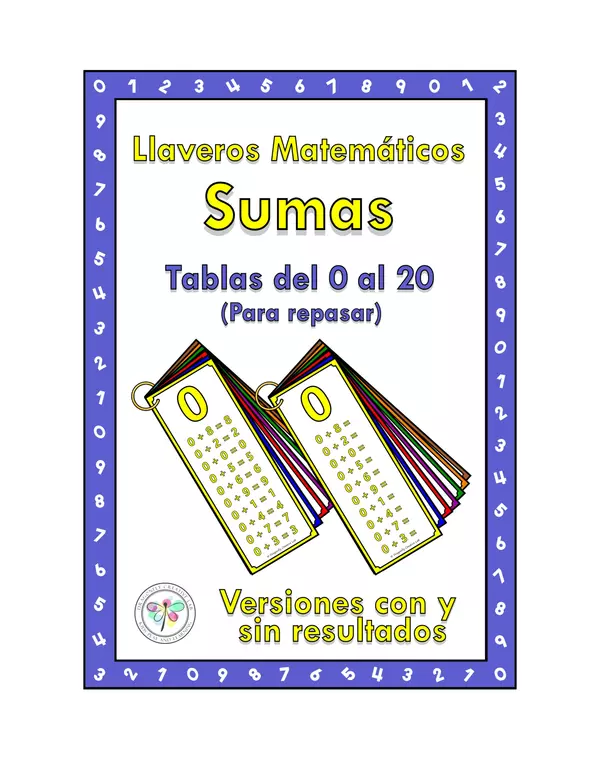 Llavero Matemático Suma Números Tablas 0 a 20 Repaso