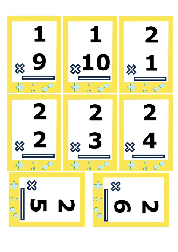 FLASHCARDS TABLAS DE MULTIPLICACIÓN