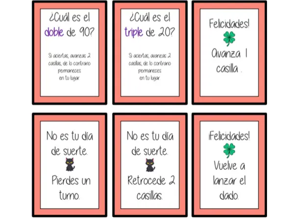 Juego de mesa dobles, triples, cuádruples y quíntuples.