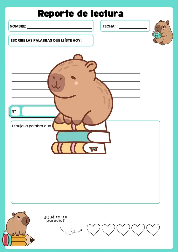 Formato reporte de lecturas capibaras