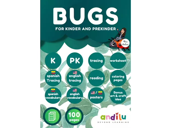Bugs for Prekinder and Kinder Unit in English and Spanish