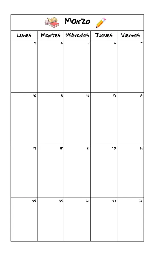 Material: Calendario 2025