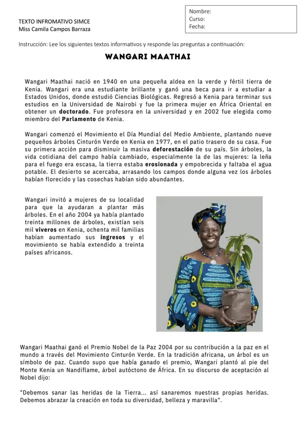 Texto informativo SIMCE