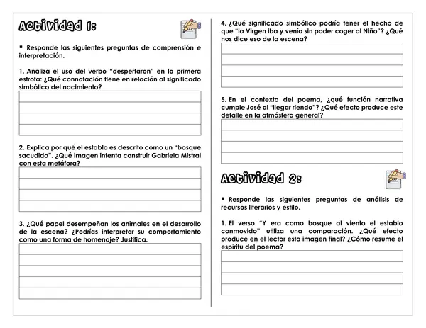 Guía de trabajo - Análisis e interpretación “Al llegar la medianoche” Gabriela Mistral