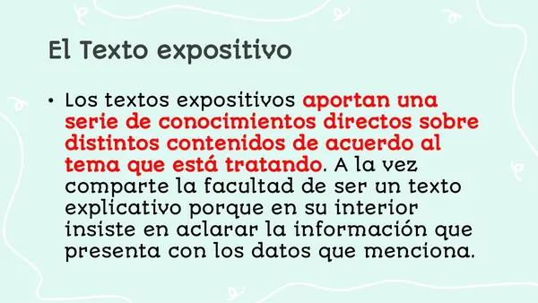 "El Texto Expositivo" 7° 8° Lengua y Literatura