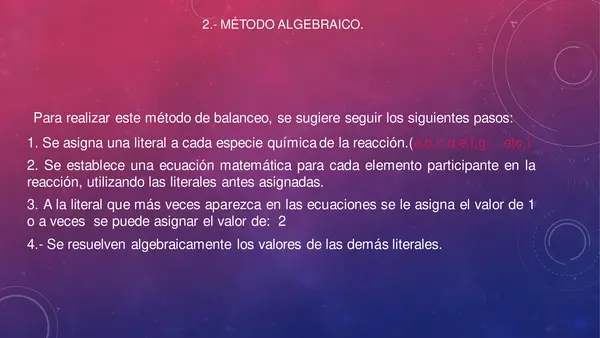 Balance de reacciones quimicas