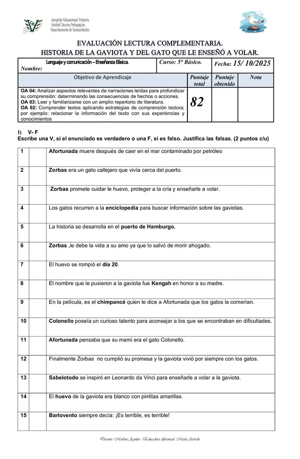PRUEBA LIBRO HISTORIA DE UNA GAVIOTA Y DEL GATO QUE LE ENSEÑÓ A VOLAR.