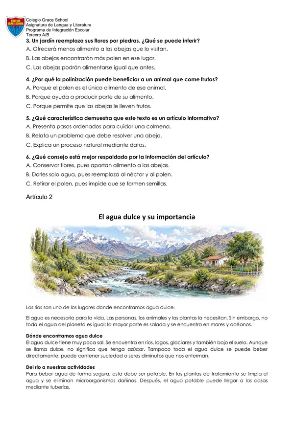El artículo informativo | Comprensión lectora + RICE | 3° básico