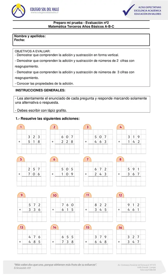 Matemáticas tercero básico