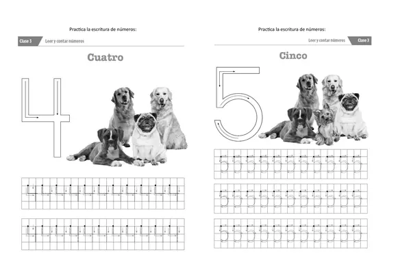 Escritura hasta 10 con perritos