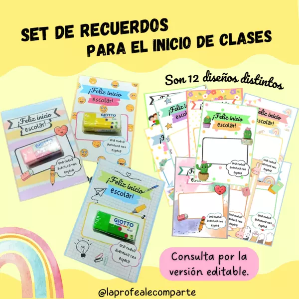Set de recuerdos para el inicio escolar