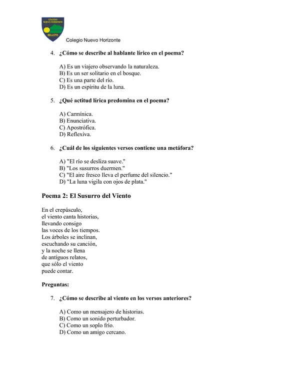 Guía formativa género lírico, análisis de poemas