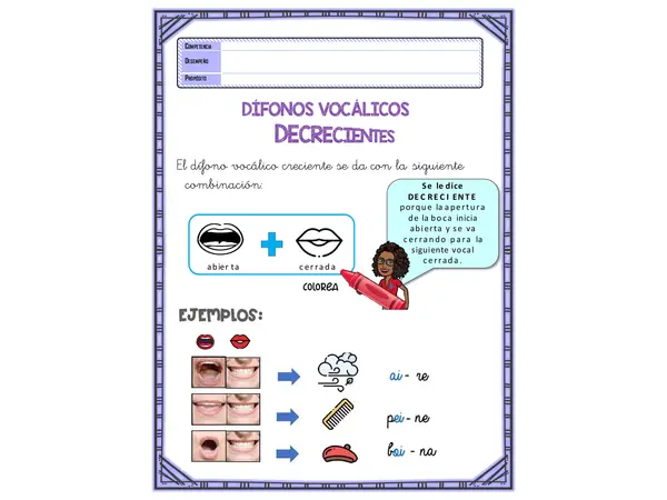 DÍFONOS VOCÁLICOS DECRECIENTES