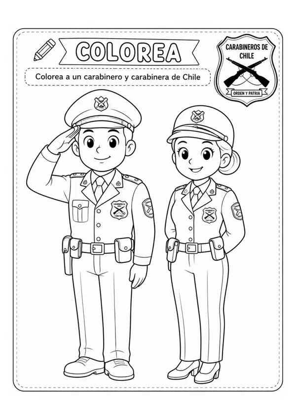 Actividad educativa: Colorea – Carabinero y Carabinera de Chile