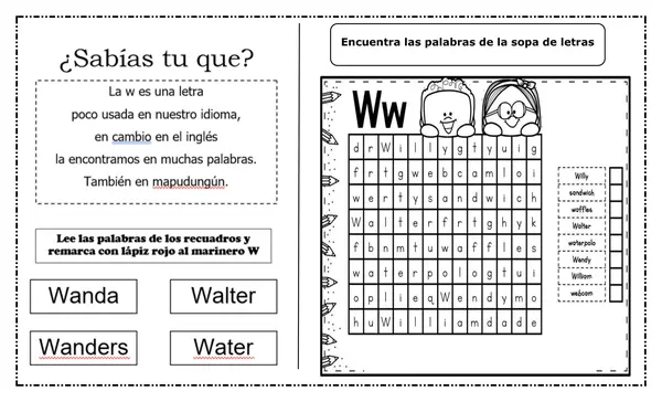 Guía Letra W