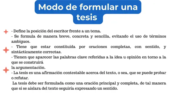 Tesis y argumentos