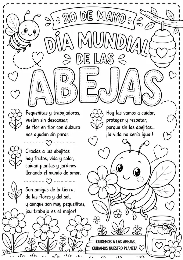 Cartel poema Día de las abejas 