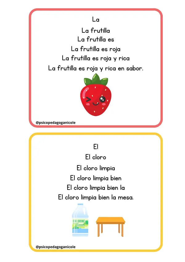 Lecturas cortas en pirámide con dífonos consonánticos